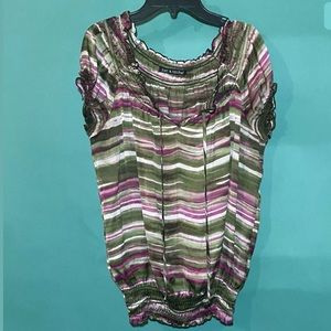 Zac & Rachel Short Sleeve Multi Color Blouse